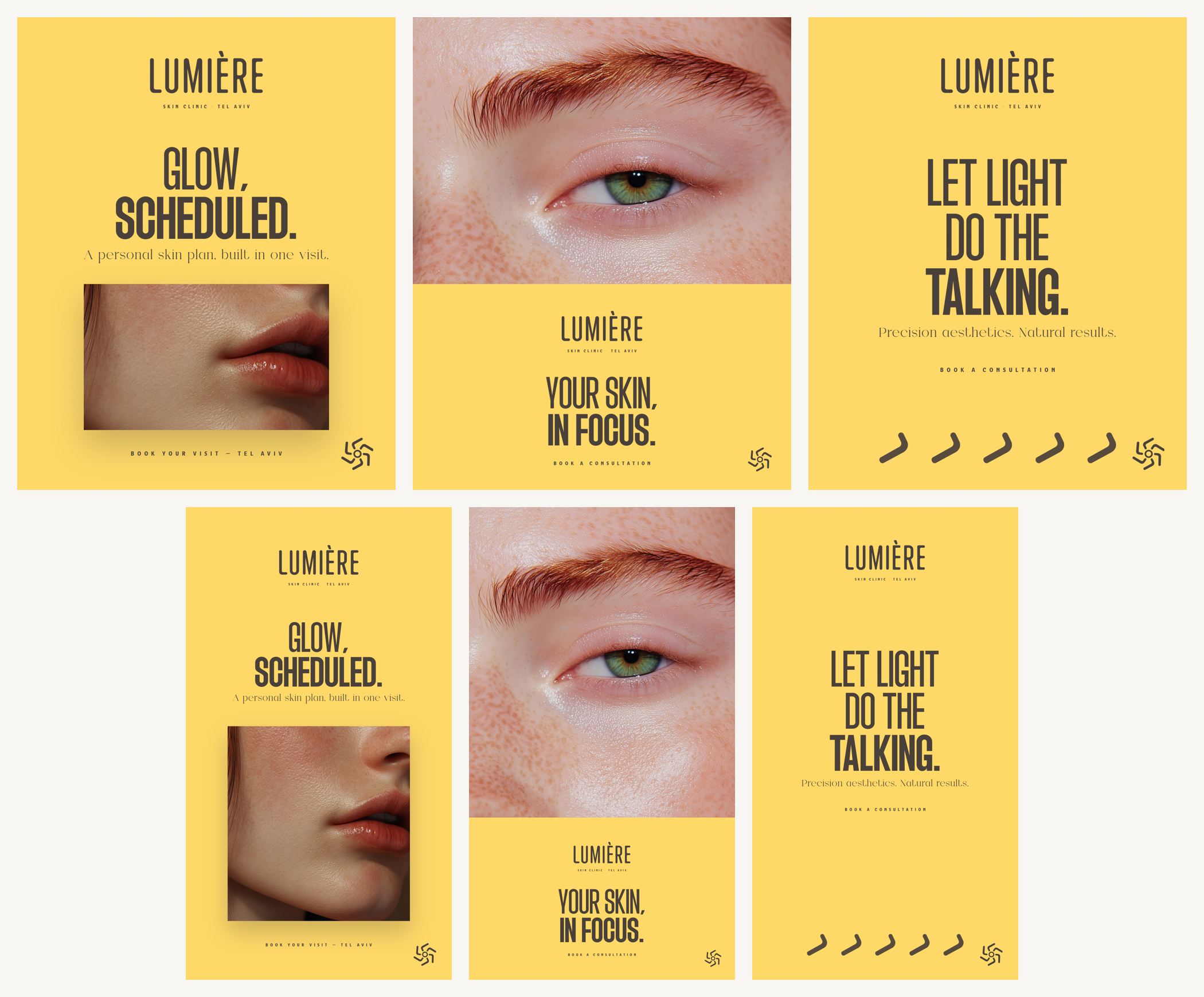 שש מודעות Lumière: שלוש משפחות בפורמט פיד וסטורי