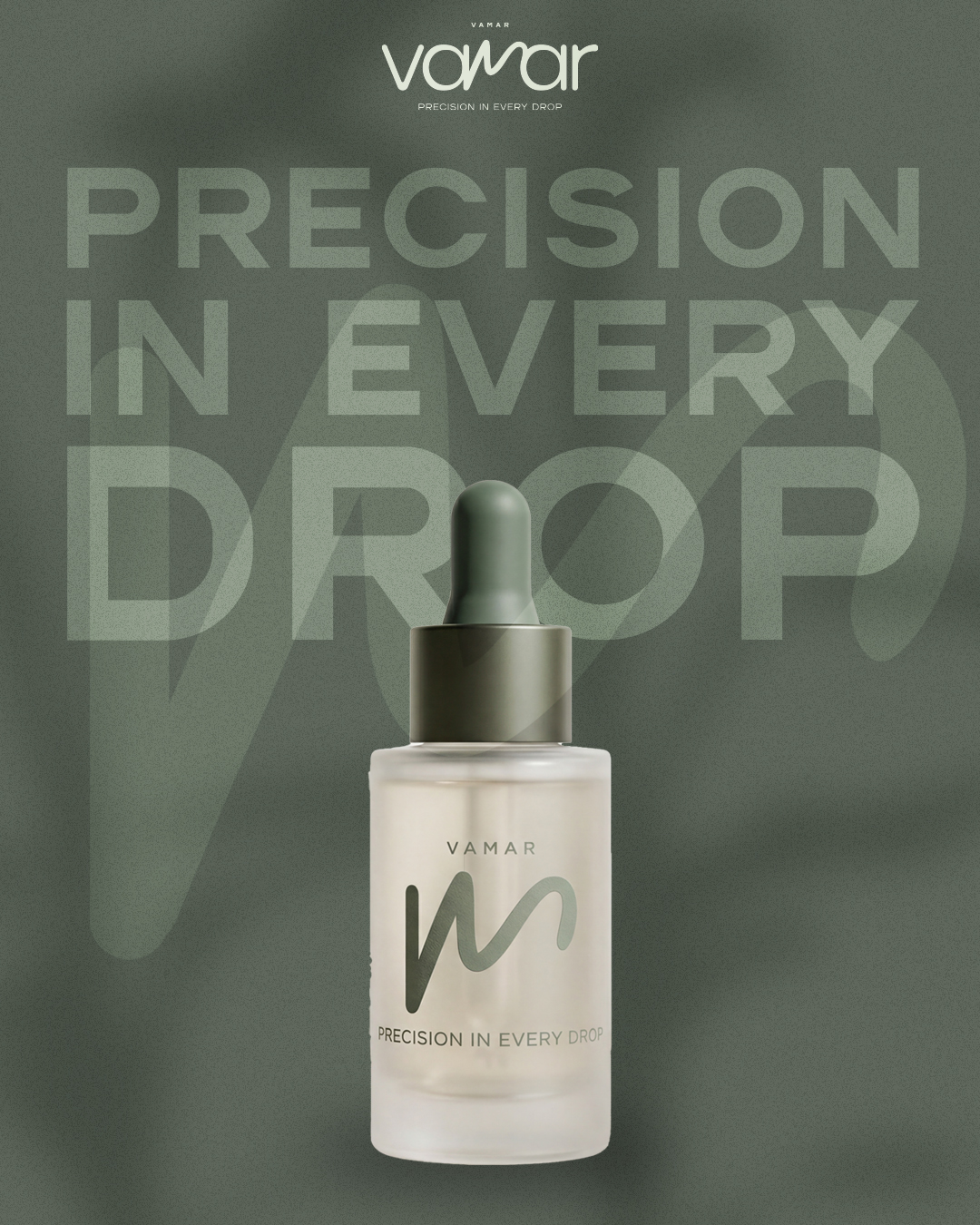 המודעה המקורית: PRECISION IN EVERY DROP על שדה ירוק עם בקבוק טפטפת